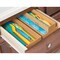 mDesign Bamboo Stackable Kitchen Drawer Organizer Tray, 6 Pack - Natural Wood